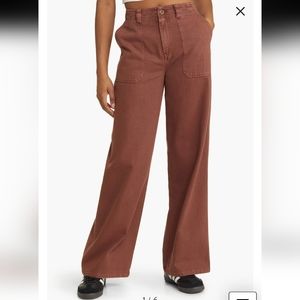 Women's Woolrich Utility High Waist Wide Leg Pants -Brown Chino (4P)